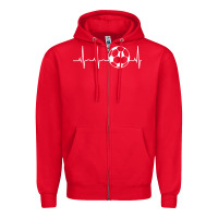 Red soccer hoodie for teens, men, & women   soccer lover gift pullover hoo Zipper Hoodie - minhPixels