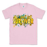 Bubblegum Pink I am a survivor yellow ribbon Classic Tee - NancyCooperArtShop
