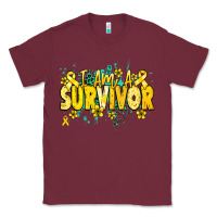 Burgundy I am a survivor yellow ribbon Classic Tee - NancyCooperArtShop