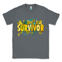 Charcoal Heather I am a survivor yellow ribbon Classic Tee - NancyCooperArtShop