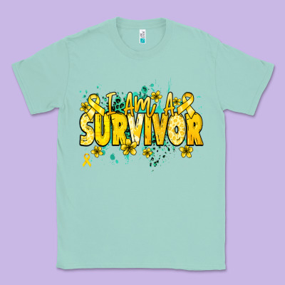 I Am A Survivor Yellow Ribbon Classic Tee Designed By Nancycooperartshop