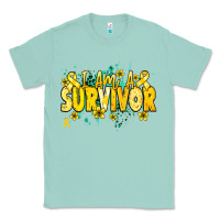 Seafoam I am a survivor yellow ribbon Classic Tee - NancyCooperArtShop