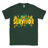 Sports Green I am a survivor yellow ribbon Classic Tee - NancyCooperArtShop