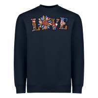 Navy love american sunflower Heavyweight Sweatshirt - BundleAndBundleShop