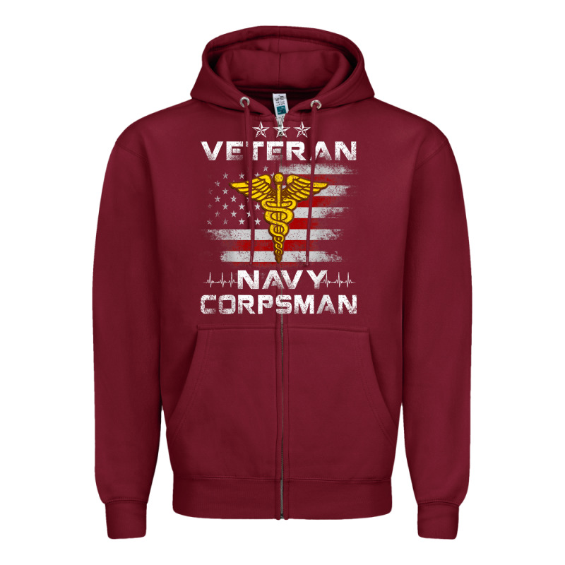 Veteran Navy Corpsman Patriotic 4th Of July Gifts Zipper Hoodie by minhPixels | Teevron