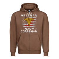 Chestnut Veteran Navy Corpsman Patriotic 4th of July Gifts Zipper Hoodie - minhPixels