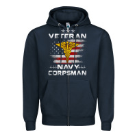 Navy Veteran Navy Corpsman Patriotic 4th of July Gifts Zipper Hoodie - minhPixels