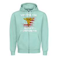 Seafoam Veteran Navy Corpsman Patriotic 4th of July Gifts Zipper Hoodie - minhPixels