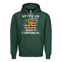 Sports Green Veteran Navy Corpsman Patriotic 4th of July Gifts Zipper Hoodie - minhPixels