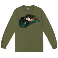 Army Green cowhide flowers cowboy hat Long Sleeve Tee - Jasminsmagicworld