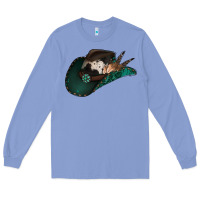 Colony Blue cowhide flowers cowboy hat Long Sleeve Tee - Jasminsmagicworld