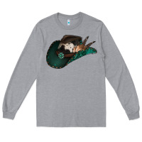 Heather Grey cowhide flowers cowboy hat Long Sleeve Tee - Jasminsmagicworld