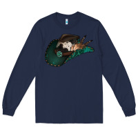 Navy cowhide flowers cowboy hat Long Sleeve Tee - Jasminsmagicworld