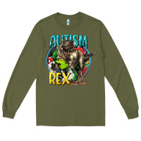 Army Green Autism Rex Long Sleeve Tee - CowGirlArtShop