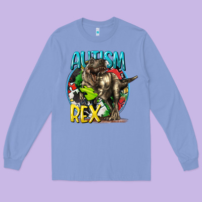 Autism Rex Long Sleeve Tee Designed By Cowgirlartshop