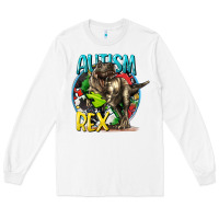 White Autism Rex Long Sleeve Tee - CowGirlArtShop