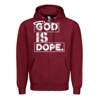 Burgundy God Is Dope Gift for faithful Christians Zipper Hoodie - minhPixels