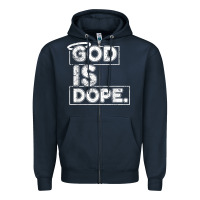 Navy God Is Dope Gift for faithful Christians Zipper Hoodie - minhPixels