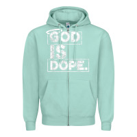 Seafoam God Is Dope Gift for faithful Christians Zipper Hoodie - minhPixels