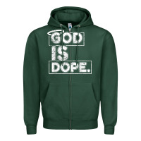 Sports Green God Is Dope Gift for faithful Christians Zipper Hoodie - minhPixels