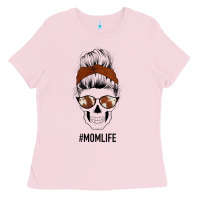 Bubblegum Pink Western Brown Glitter Cowhide Patterned Mom Skull Ladies Tee - Bettercallsaul