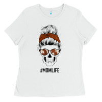 White Western Brown Glitter Cowhide Patterned Mom Skull Ladies Tee - Bettercallsaul