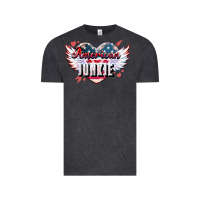 Vintage Black American junkie 4th of july Vintage Tee - HowdyJamesFarm