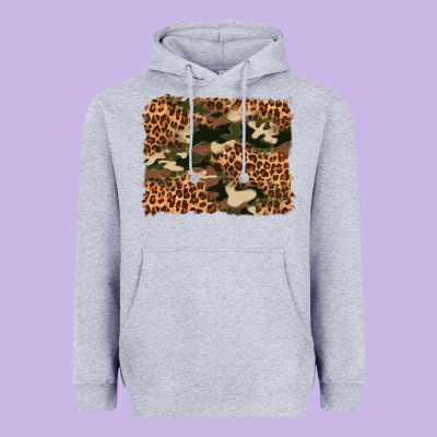 Camouflage And Leopard Background Heavyweight Hoodie Designed By Artiststas