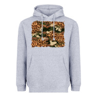 Heather Grey camouflage and leopard background Heavyweight Hoodie - Artiststas