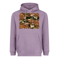 Lavender camouflage and leopard background Heavyweight Hoodie - Artiststas