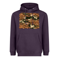 Plum camouflage and leopard background Heavyweight Hoodie - Artiststas