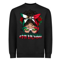 Black mexicana messy bun mama Heavyweight Sweatshirt - BundleAndBundleShop