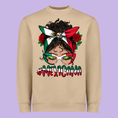 Mexicana Messy Bun Mama Heavyweight Sweatshirt Designed By Bundleandbundleshop