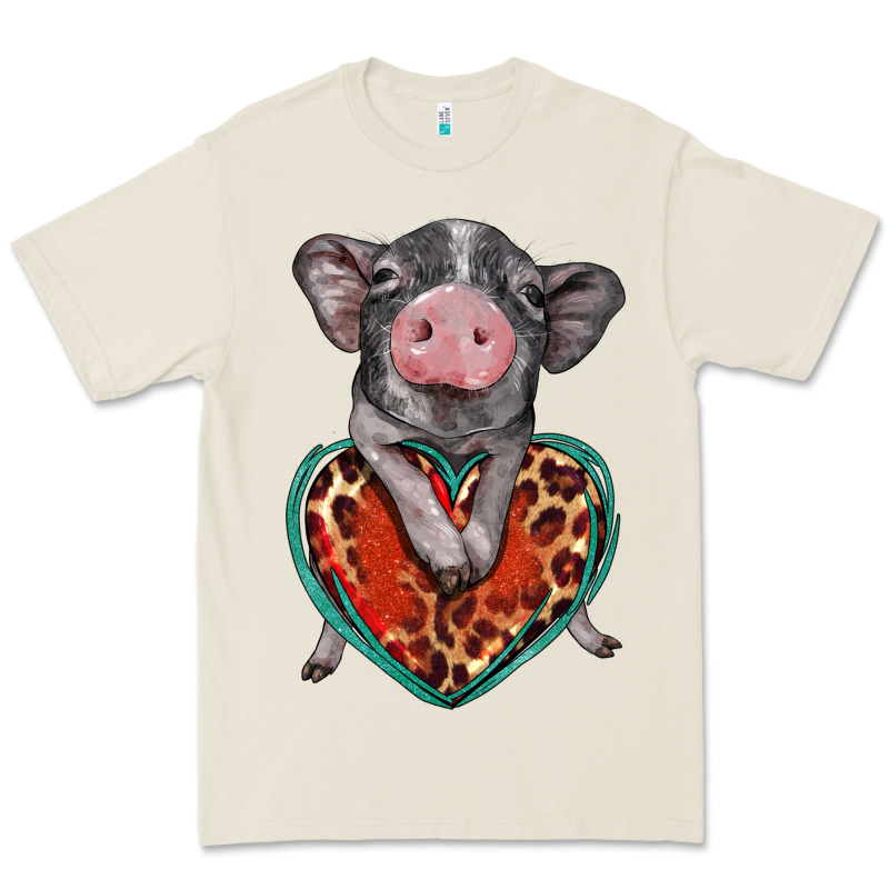 Baby Pig With Leopard Heart Premium Tee by BarkalooDesign | Teevron
