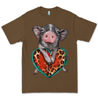 Cacao baby pig with leopard heart Premium Tee - BarkalooDesign