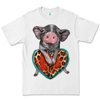 White baby pig with leopard heart Premium Tee - BarkalooDesign