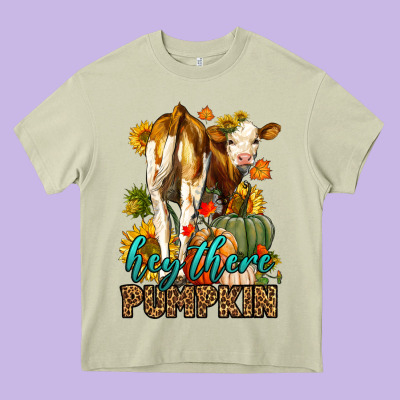 Hey There Pumpkin Fall Heavy Core Tee Designed By Lillyallendesigns