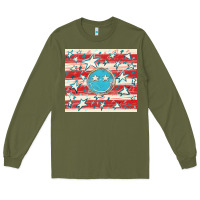 Army Green America flag smiley  tumbler Long Sleeve Tee - HowdyJamesFarm