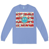 Colony Blue America flag smiley  tumbler Long Sleeve Tee - HowdyJamesFarm
