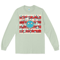 Matcha America flag smiley  tumbler Long Sleeve Tee - HowdyJamesFarm