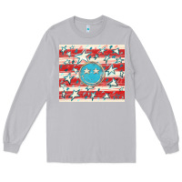 Moon Dust America flag smiley  tumbler Long Sleeve Tee - HowdyJamesFarm