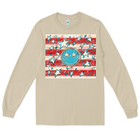 Mushroom America flag smiley  tumbler Long Sleeve Tee - HowdyJamesFarm