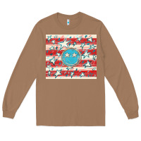 Toasted Coconut America flag smiley  tumbler Long Sleeve Tee - HowdyJamesFarm