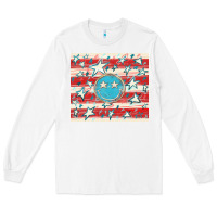 White America flag smiley  tumbler Long Sleeve Tee - HowdyJamesFarm