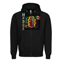 Black madre Zipper Hoodie - CowhideDigitalArt