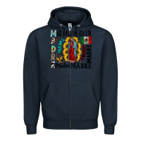 Navy madre Zipper Hoodie - CowhideDigitalArt