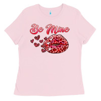Bubblegum Pink be mine kiss Ladies Tee - RanaPortraitStore