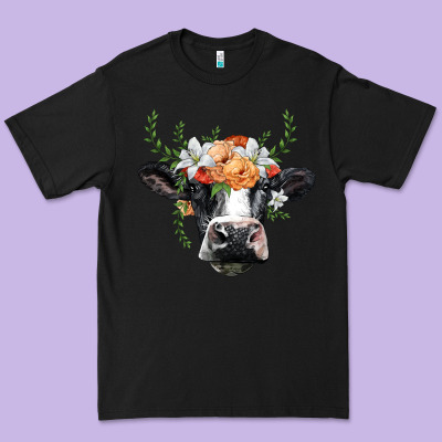 Holstein Cow Head Premium Tee Designed By Barkaloodesign