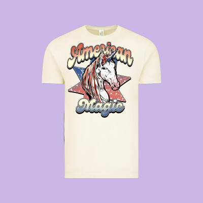 American Unicorn Magic Vintage Tee Designed By Howdyjamesfarm