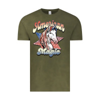 Vintage Olive American unicorn magic Vintage Tee - HowdyJamesFarm